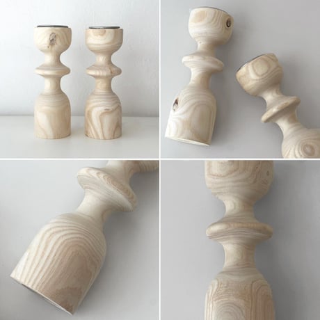 candle-03022　ウッド 無垢材 キャンドルスタンド