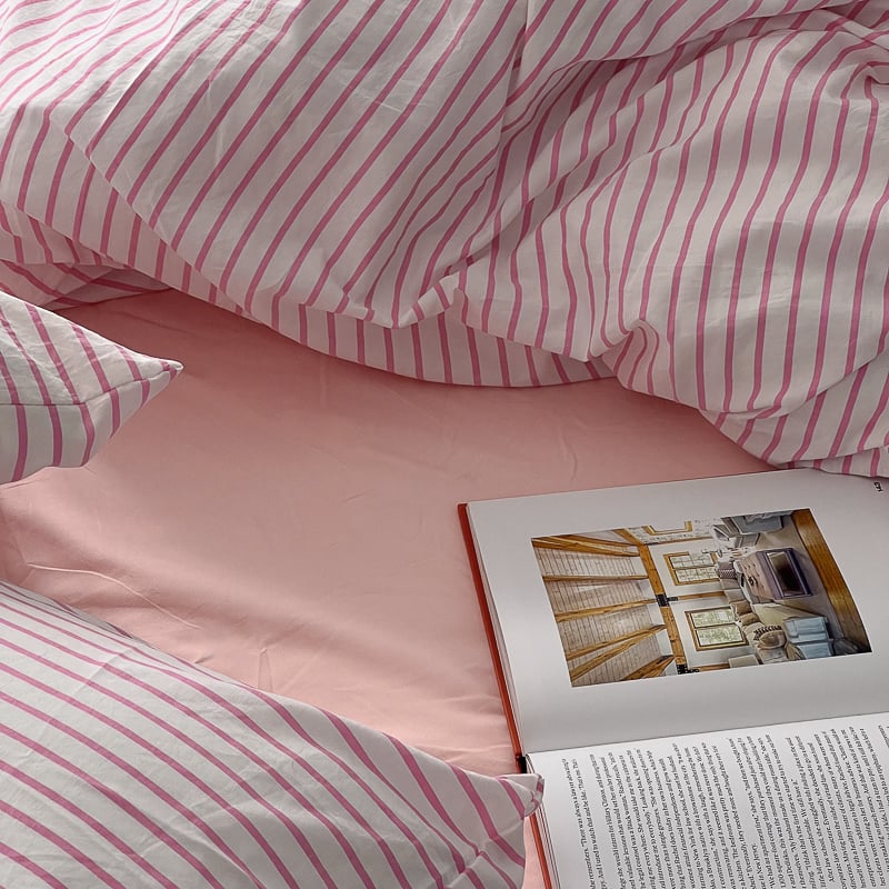 ブラッシュピンク布団カバーと枕カバーセット ブラッシュピンク布団カバーと枕カバーセット