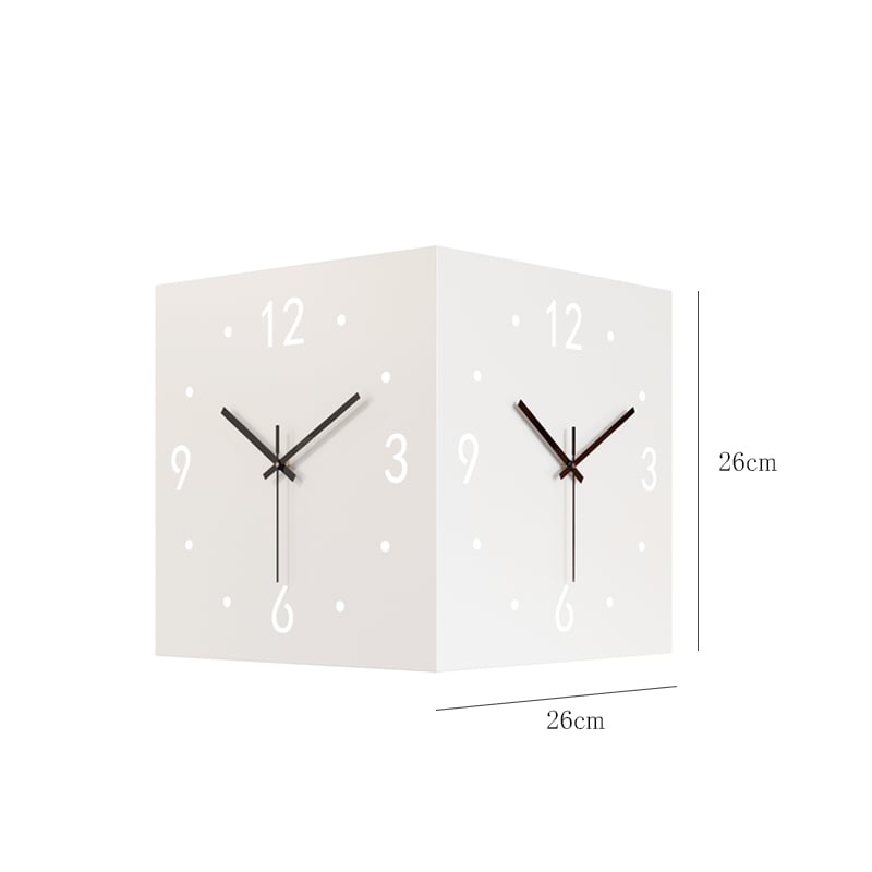 clock-03072 ホワイト コーナー 両面時計 | ART OF BLACK