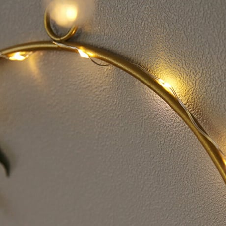 wall-03047　オリーブ リース クリスマス LED電球付き