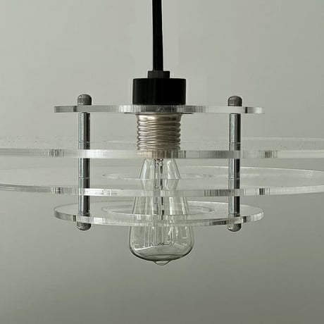 light-03207　クリア フラットレイヤーシェード Large ペンダントライト 口金E26