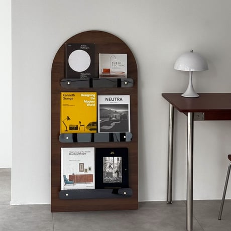 予約販売8月下旬～9月上旬頃発送予定　rack-03105　アーチデザイン 立て掛け マガジンシェルフ H120cm