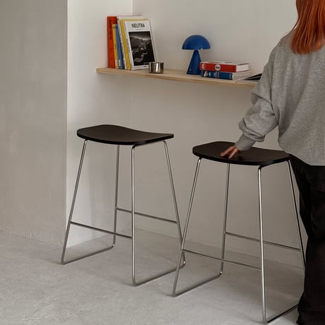 chair-03095　プライウッド スチールスタンド ハイチェア カウンタースツール