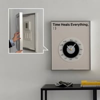 clock-03078　【スイッチ隠し】 Time Heals Everything パネル ウォールクロック 掛け時計 静音