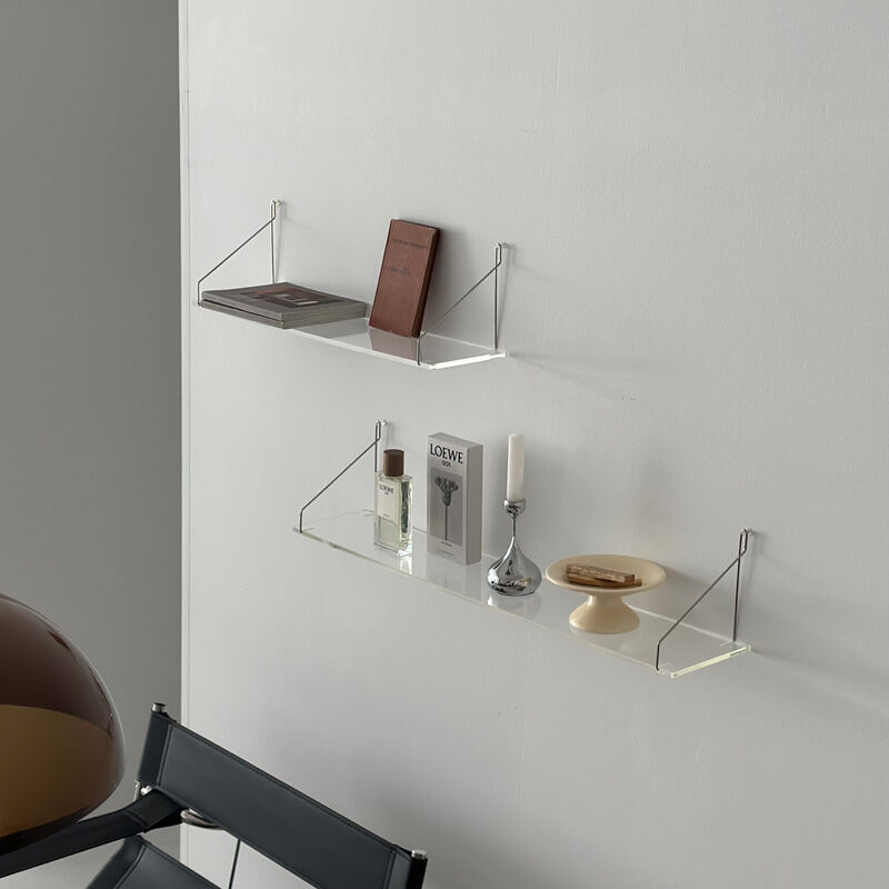 一部予約商品】 shelf-03030 hang silver クリア ウォールシェルフ 6