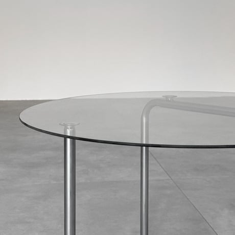 table-03150　ラウンドガラス コーヒーテーブル 60cm