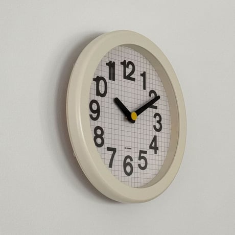 予約販売6月下旬～7月上旬頃発送予定　clock-03099　グリッドパターン ラウンド ウォールクロック 掛け時計 静音