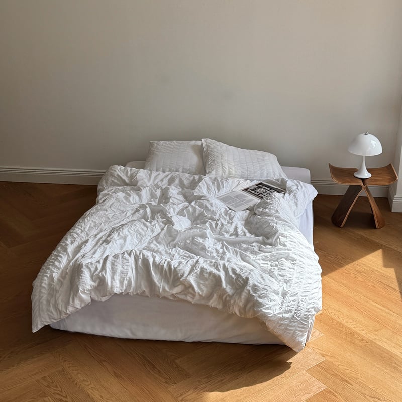 beddingsets-03055 white シャーリング 布団カバーセット | ART O