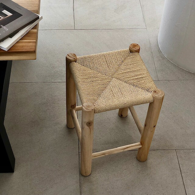 chair-03005 ペーパーコード スツール 椅子 無垢材 | ART OF BLACK