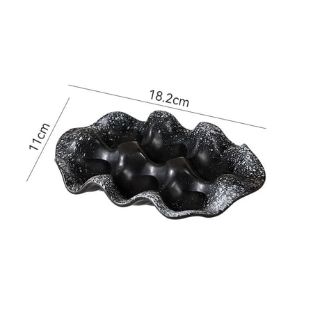 plate-03109　セラミック ウェーブデザイン アクセサリートレイ