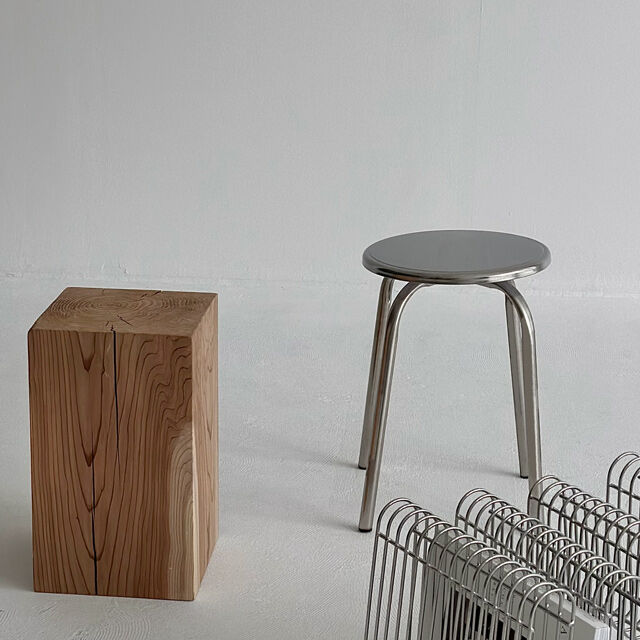 ステンレス スクエア サイドテーブル スツール 【ART OF BLACK