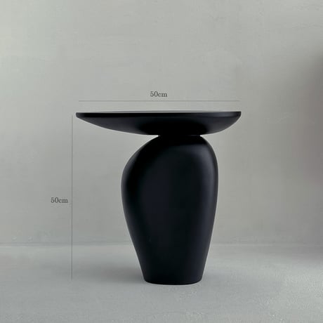 table-03172　ブラック ロック サイドテーブル