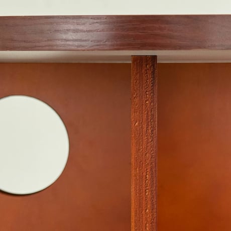 table-03191　ブラウン ホールレッグ ラウンドテーブル 80cm