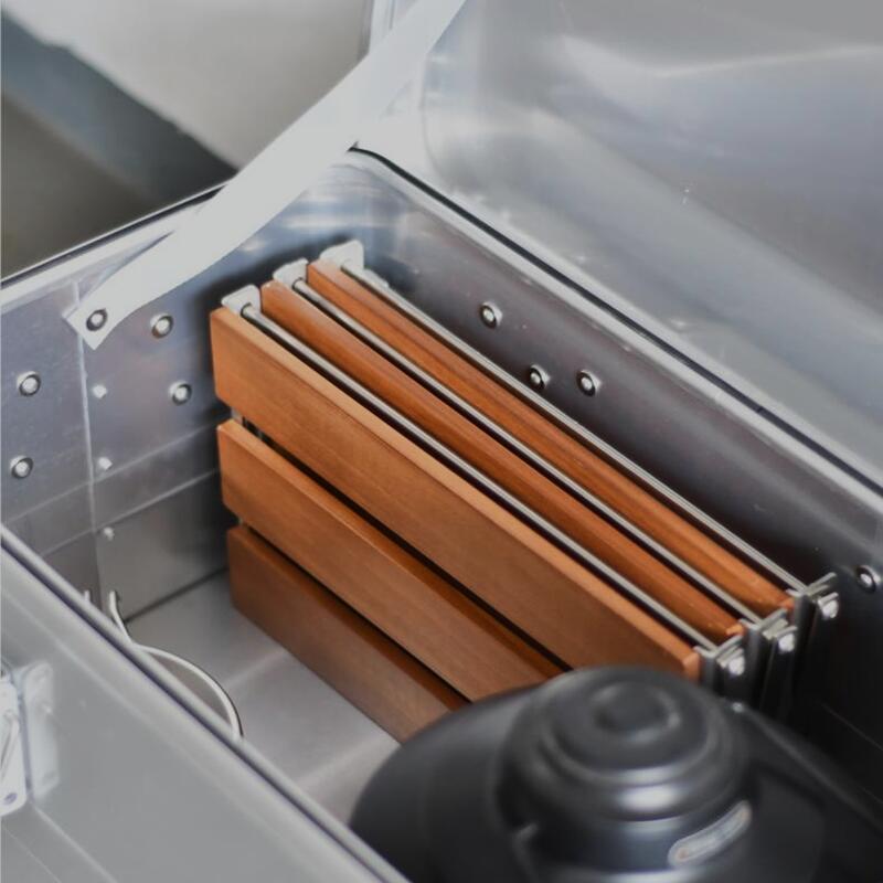 rack-03075 天然木 ステンレスフレーム 折りたたみ式 3段ラック | ART