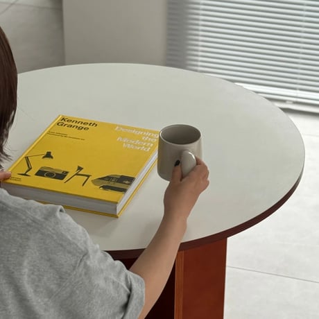 table-03191　ブラウン ホールレッグ ラウンドテーブル 80cm