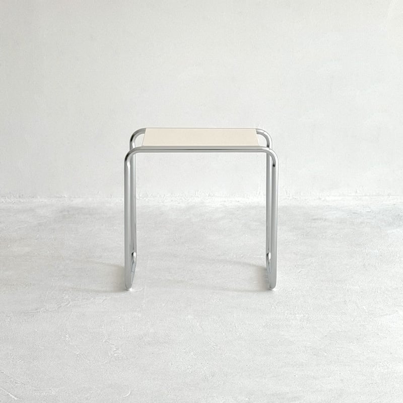 サイドテーブル　天板ガラス ステンレスフレーム table-03178 クロームパイプフレーム ホワイト天板 サイド