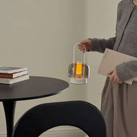 light-03357　USB ハンドル付き スモークグレー ポータブルランプ