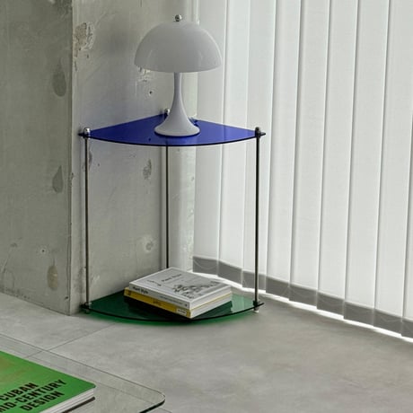 rack-03093　カラーアクリル コーナー 扇型 モジュールシェルフ