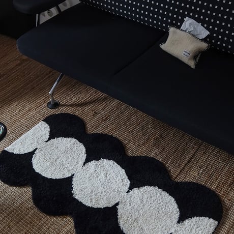rug-03069　dot バイカラー ロングラグ 60cm×120cm