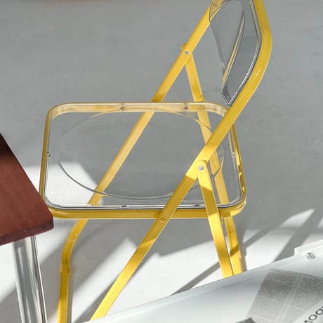 予約販売7月上旬～7月中旬頃発送予定　chair-03090　カラーフレーム クリア フォールディングチェア