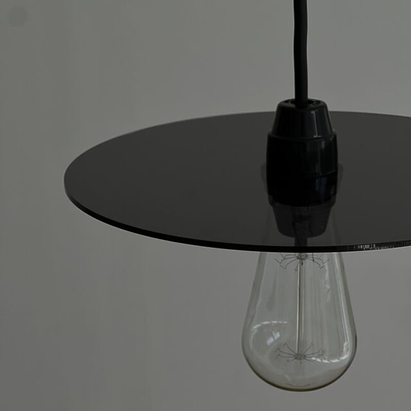 light-03195 クリアブラック フラットシェード ペンダントライト 口金