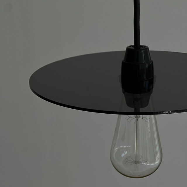 light-03195 クリアブラック フラットシェード ペンダントライト 口金