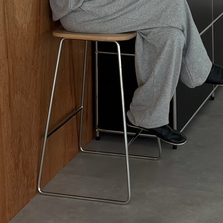 chair-03095　プライウッド スチールスタンド ハイチェア カウンタースツール