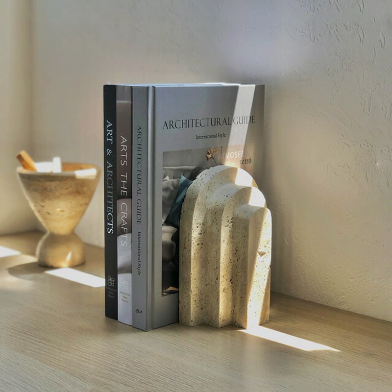 人工大理石のブックエンド ブックエンド・ブックスタンド ブックエンド｜イタリア産天然