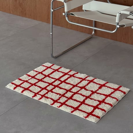 mat-03089　グリッドデザイン ラグ 50cm×80cm