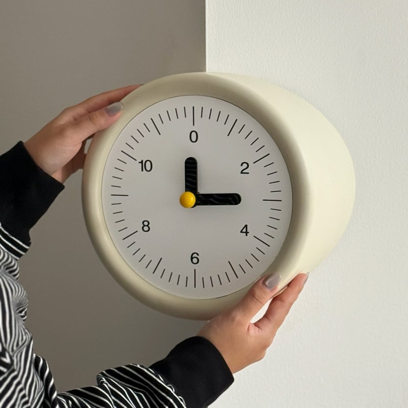 clock-03112 Cream コーナー専用 ウォールクロック 壁掛け時計 静音