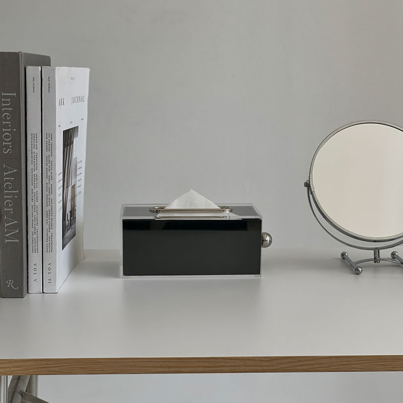 tissuebox-03050 クリアカバー シルバーボール ティッシュケース | ART