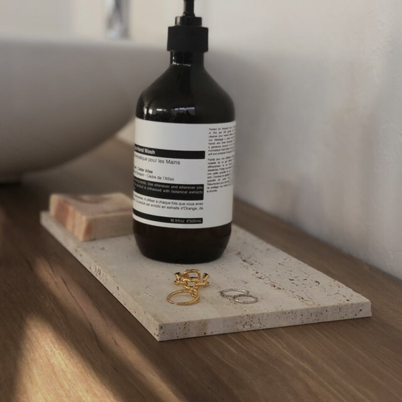 plate-03059 イタリア産 天然大理石 トラバーチン ストーン プレート