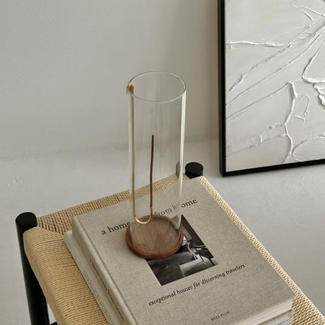 incenseholder-03061　J型パイプホルダー 真鍮 グラスインセンスホルダー