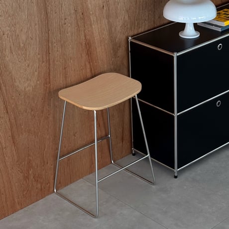 chair-03095　プライウッド スチールスタンド ハイチェア カウンタースツール
