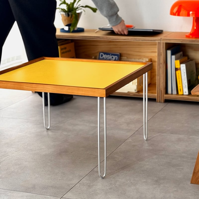 table-03219 天然木 カラー天板 スクエア コーヒーテーブル 60×60cm | A