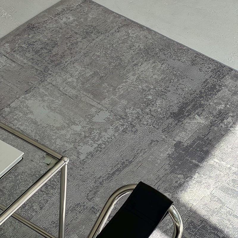 rug-03030 ラグ 140×200cm グレー デジタルモザイク コンクリート | AR