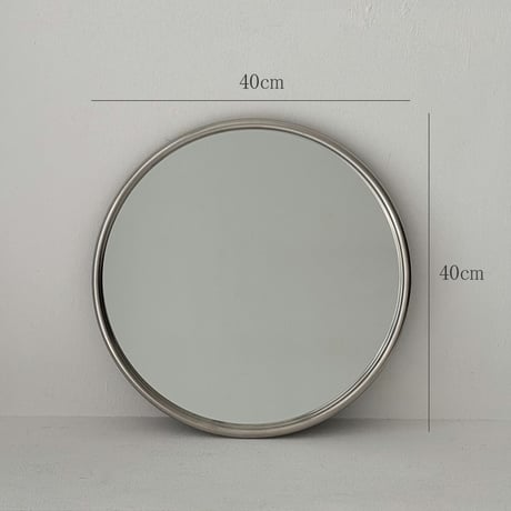 mirror-03159　ラウンド ステンレスフレーム 壁掛けミラー 40cm