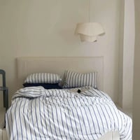 beddingsets-03020　white×blue ペンシルストライプ 布団カバーセット