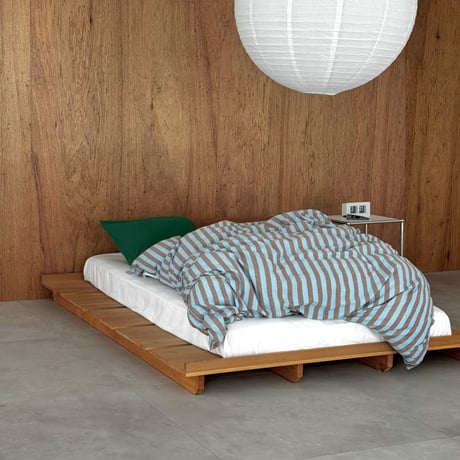beddingsets-03108　stripe×green×brown 布団カバー 4点セット