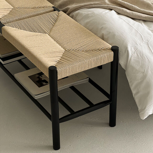 ブラック ペーパーコード ベンチ chair-03037 ブラック ペーパーコード ベンチ | ART OF BLACK