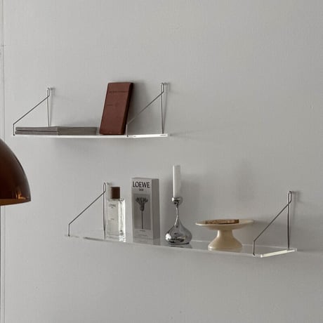 shelf-03030　hang silver クリア ウォールシェルフ 60cm / 80cm