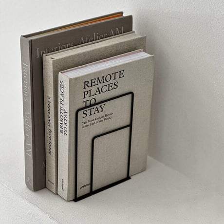 bookend-03019　 square line アイアン ブックスタンド 2個セット