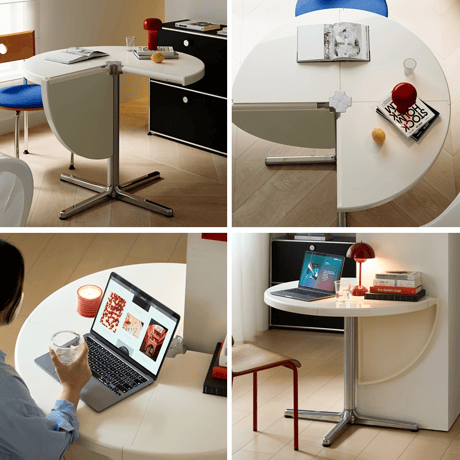 予約販売6月上旬～6月中旬頃発送予定　table-03226　Folding Table 折り畳み ラウンド テーブル 95cm