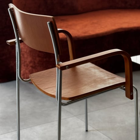 予約販売7月中旬～7月下旬頃発送予定　chair-03104　天然木 スクエアパネル ダイニング アームチェア