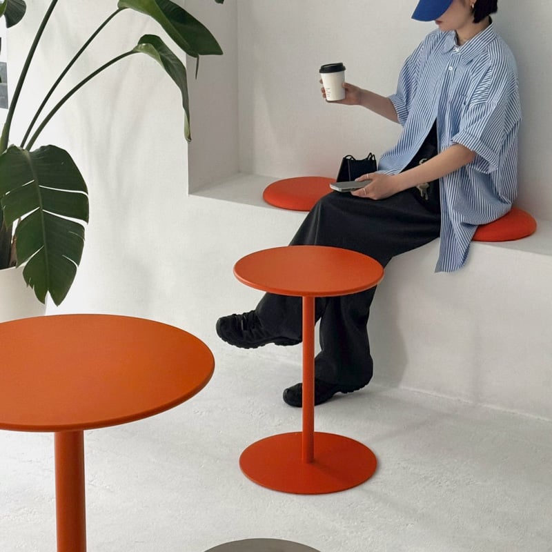 一部予約商品】 table-03210 カラー ラウンドテーブル 直径60cm / 40cm