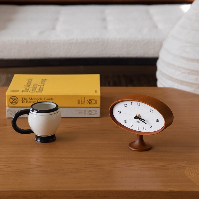 clock-03064 スペースエイジデザイン 天然木 テーブルクロック clock-03064 スペースエイジデザイン 天然木 テーブルクロック
