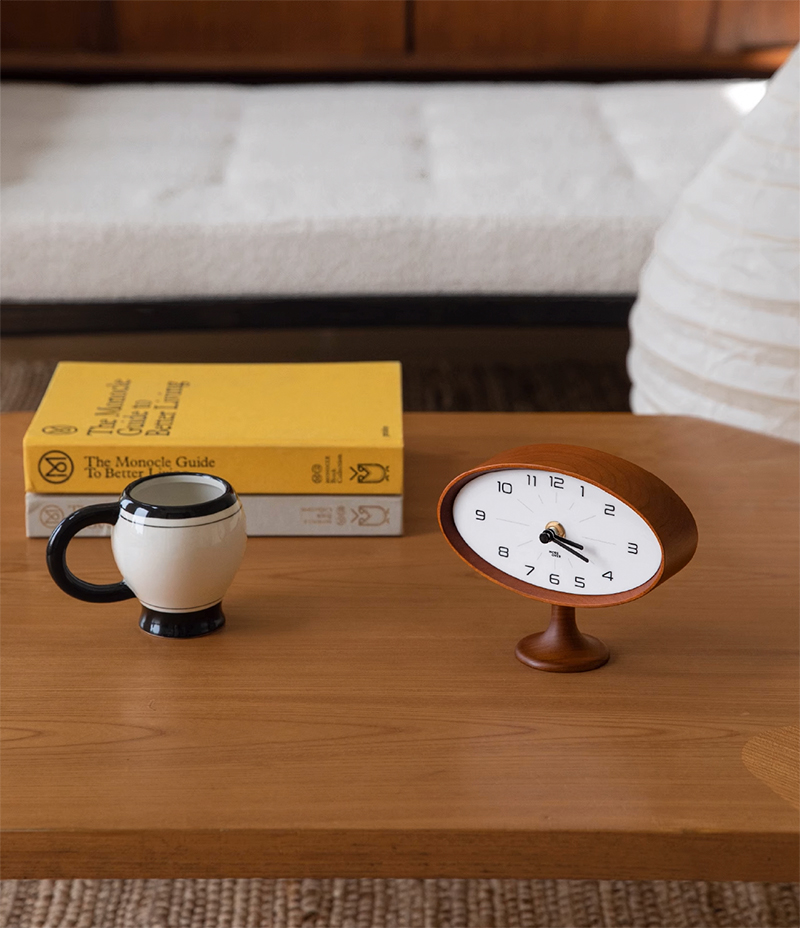 clock-03064 スペースエイジデザイン 天然木 テーブルクロック clock-03064 スペースエイジデザイン 天然木 テーブルクロック