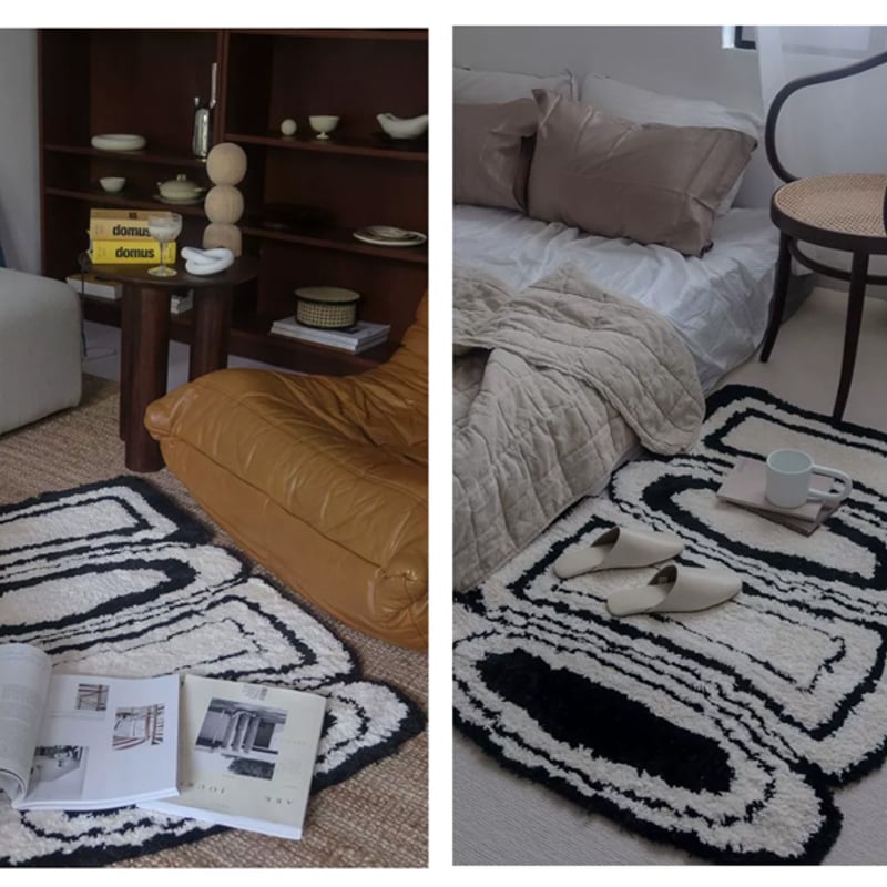 rug-03063 Geometric モノトーン ラグ 80cm×110cm | ART O rug-03063 Geometric モノトーン ラグ 80cm×110cm | ART O