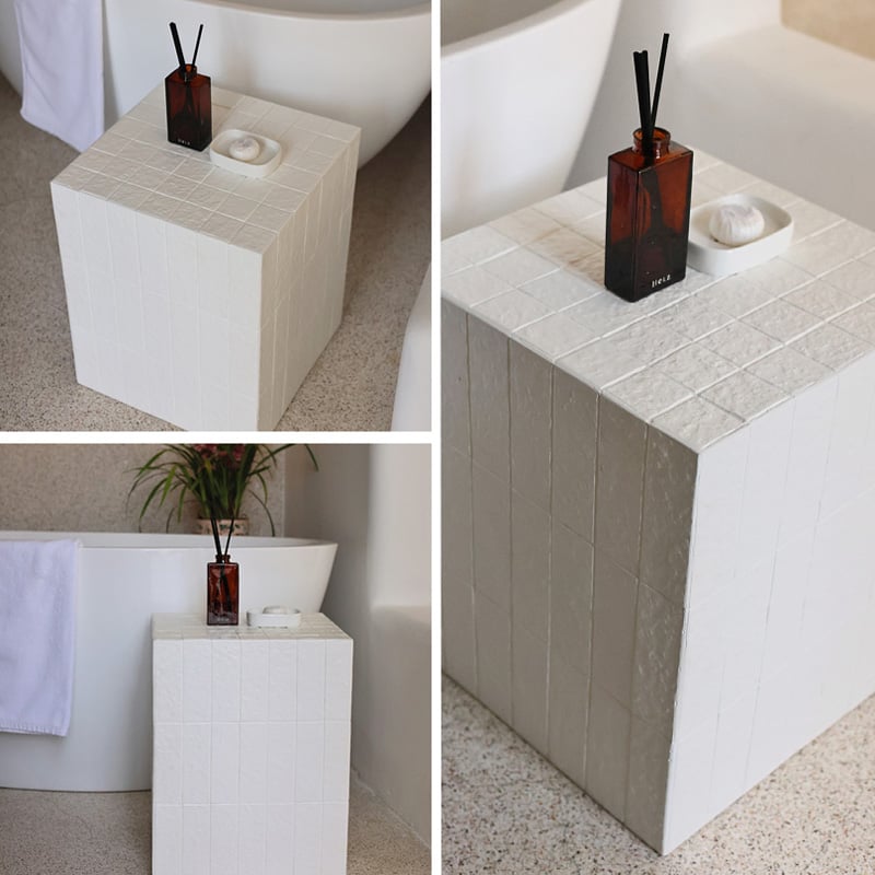 予約販売1月中旬頃発送予定 table-03216 ホワイト ブロックデザイン