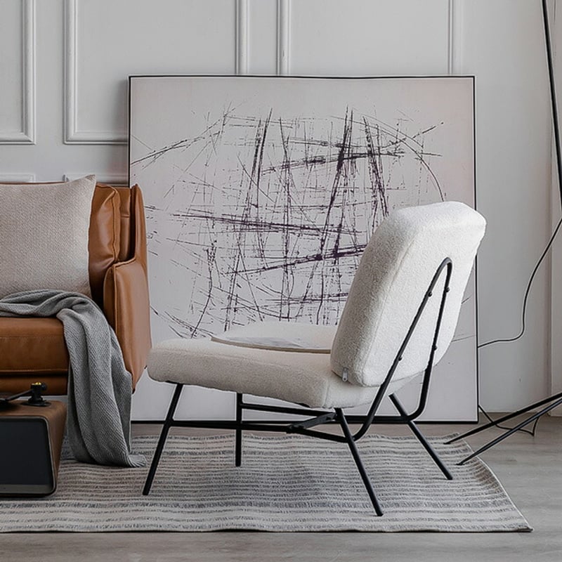 chair-03011 受注販売 ブークレチェア アイアンレッグ オフ chair-03011 受注販売 ブークレチェア アイアンレッグ オフ